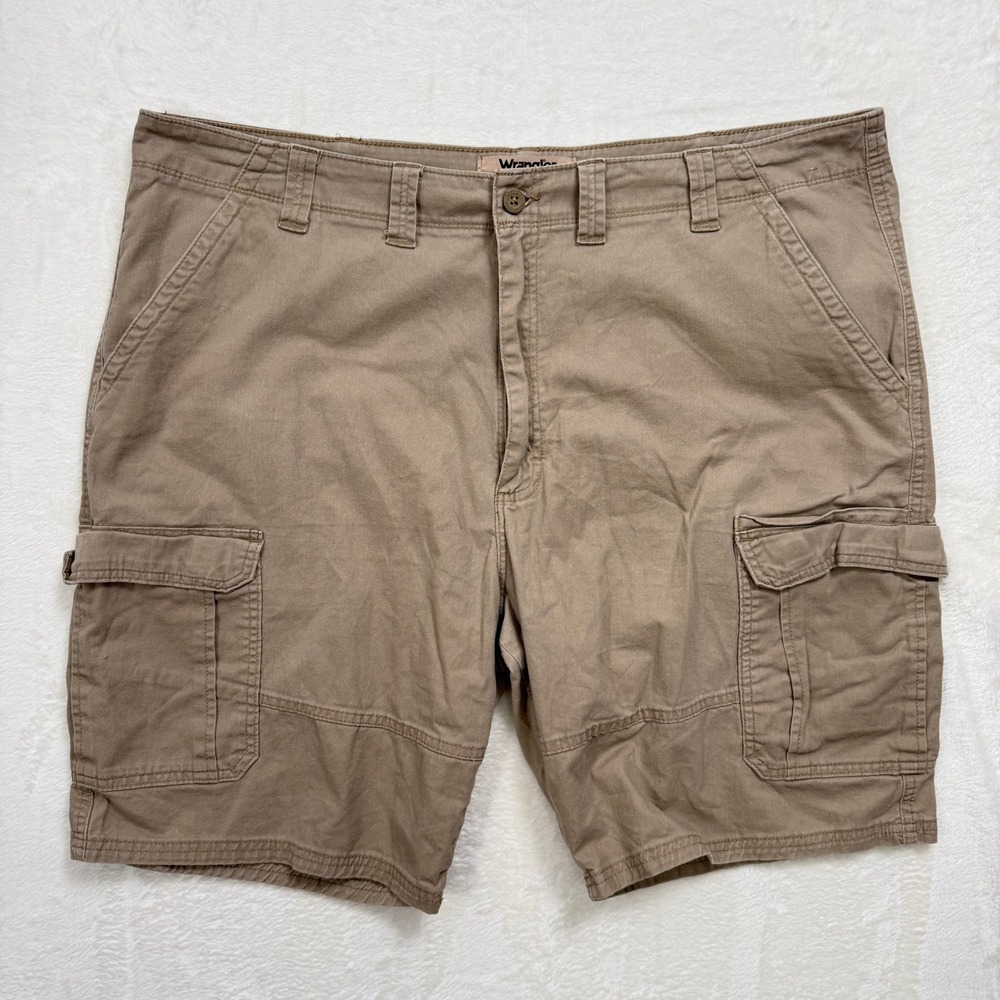 Wrangler Cargo Shorts Mens 44 Tan Authentics Khaki Stretch Cotton Utility
